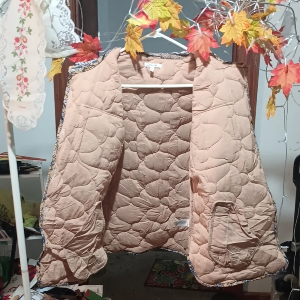 Maurices Blue and Brown Floral quilted jacket - Picture 8 of 13